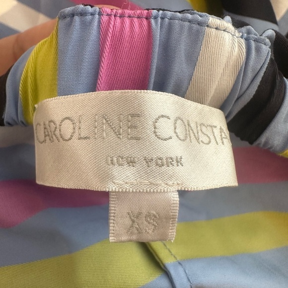 Caroline Constas Multicolored Striped Co Ord High Low Skirt w/ Peplum Top (XS) - Picture 12 of 12